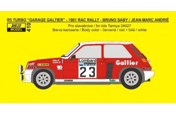 Transkit – Renault 5 Turbo - 1981 RAC Rallye - Saby / Andrié 1/24